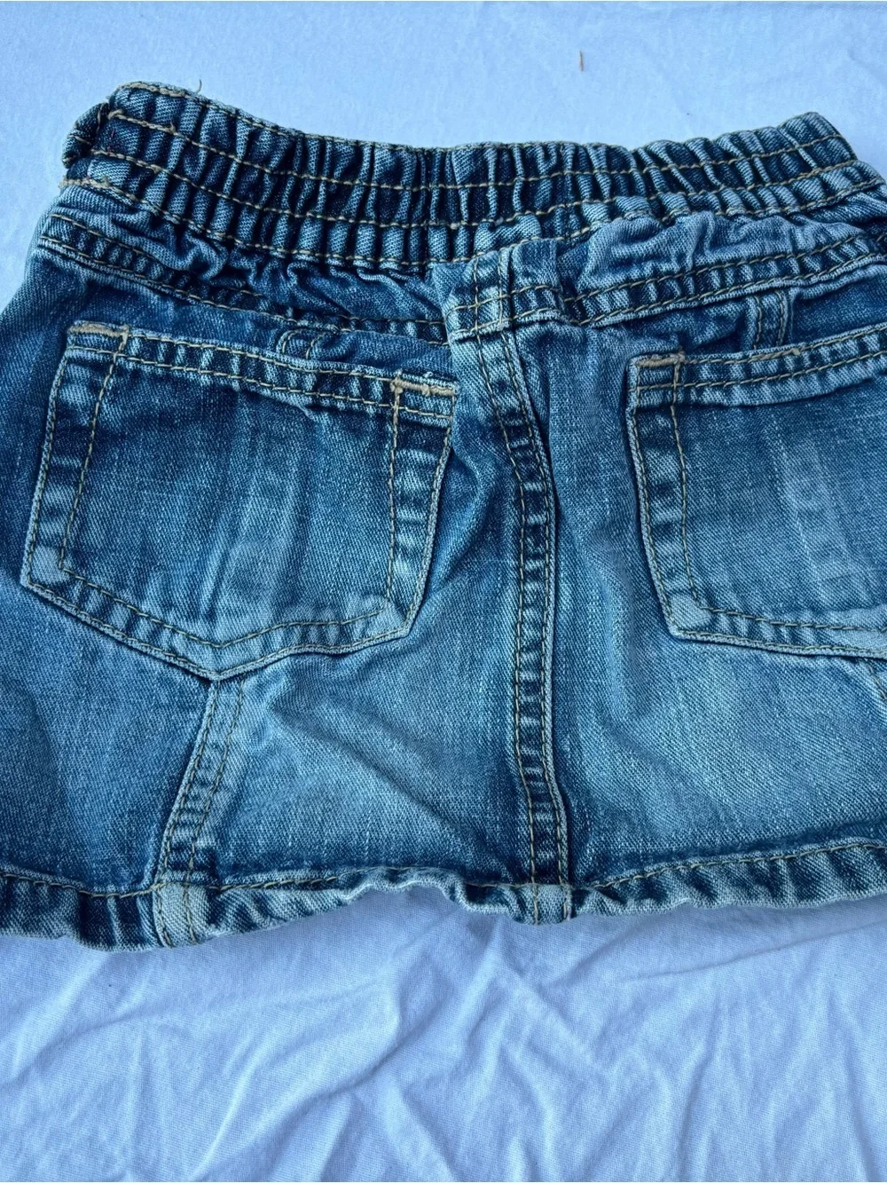 Old Navy Blue Braided-Waist Denim Skirt for Girls